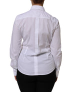 White Cotton Long Sleeves Collared Top Shirt