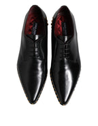 Black Leather Studded Derby Men Dress Shoes