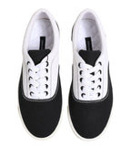 Black Cotton Canvas Lace Up Men Sneakers Shoes