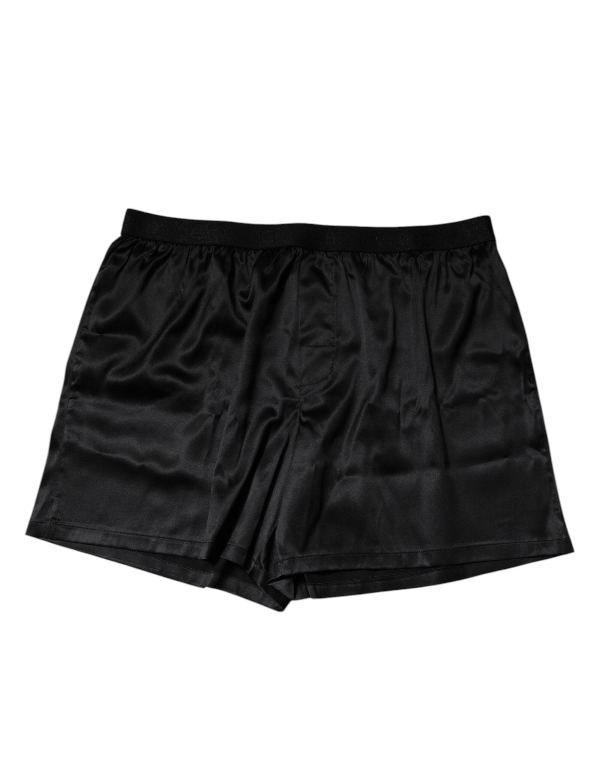 Black Silk Regular Men Boxer Shorts Underwear