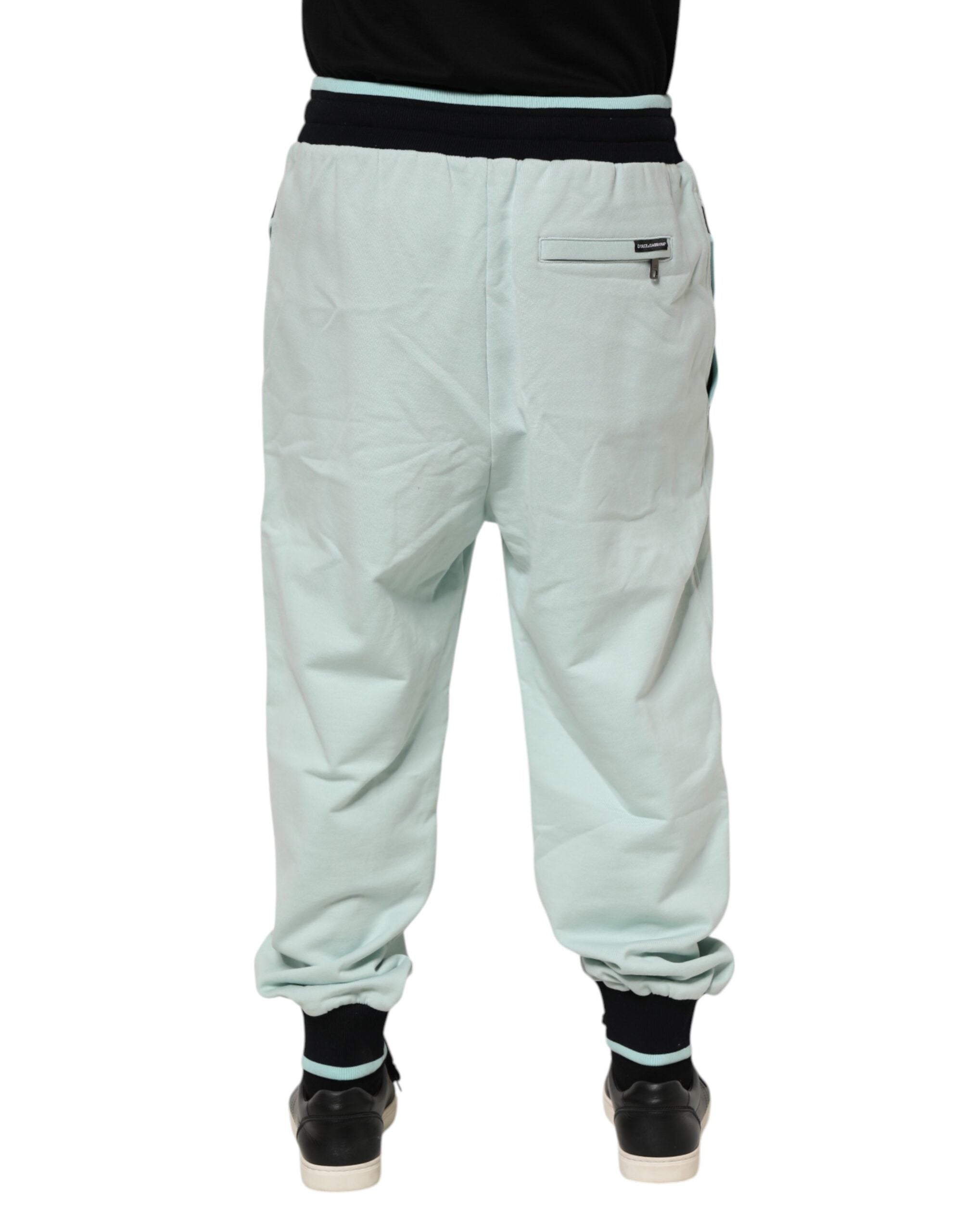 Light Green Cotton Men Jogger Sweatpants Pants