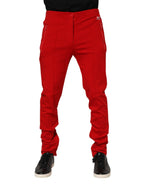 Red Viscose Logo Jogger Men Sweatpants Pants