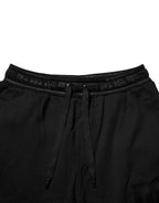 Black Cotton Drawstring Jogger Pants