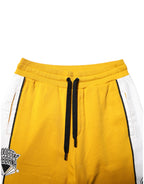 Yellow Print Cotton Drawstring Jogger Pants