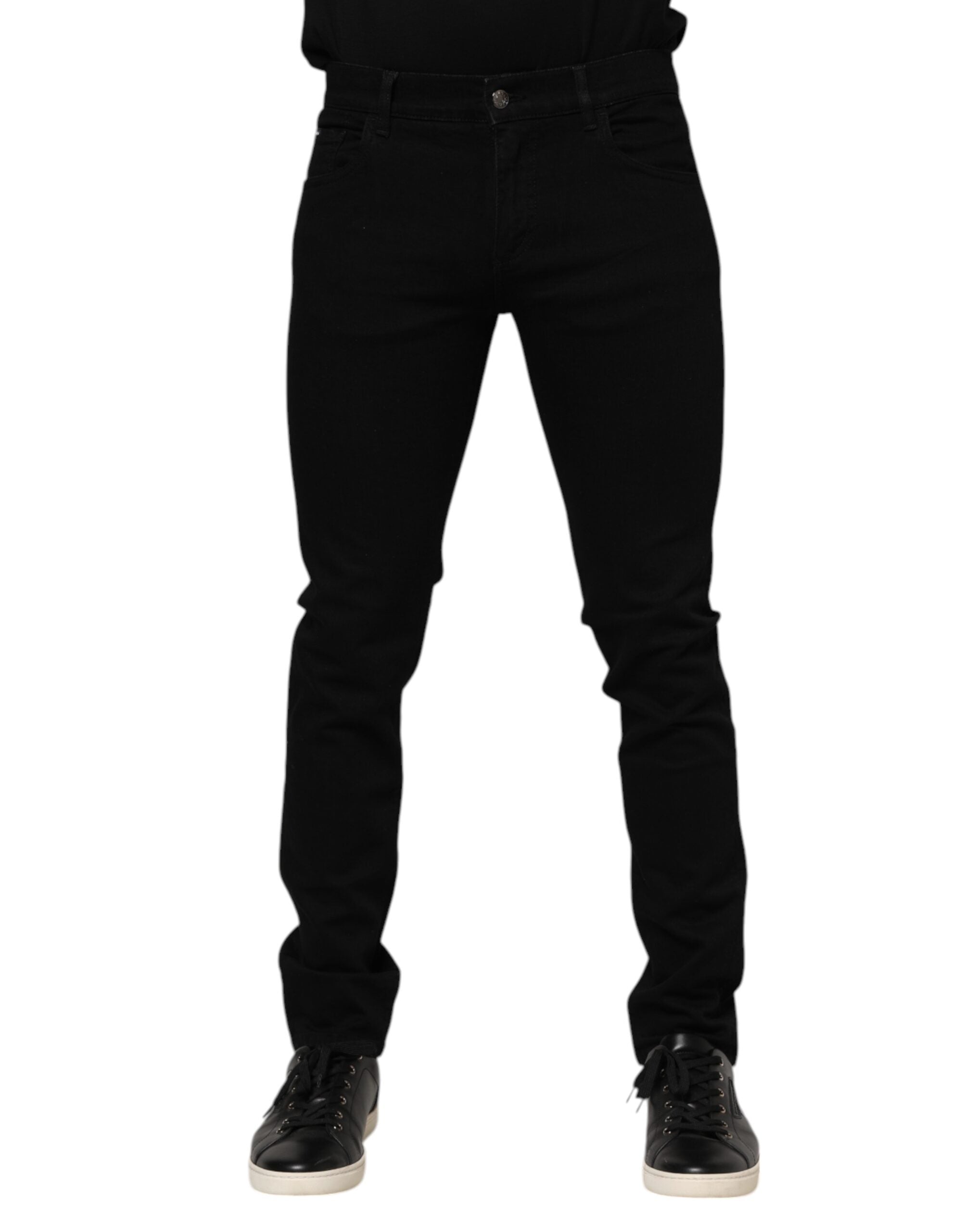 Dark Blue Cotton Logo Plaque GOLD Denim Jeans