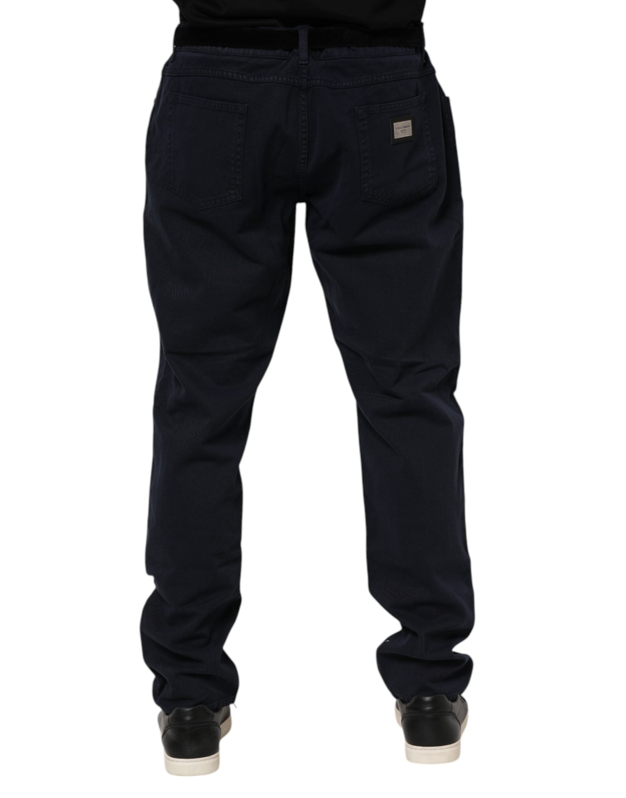 Black Cotton Tapered Denim Jeans