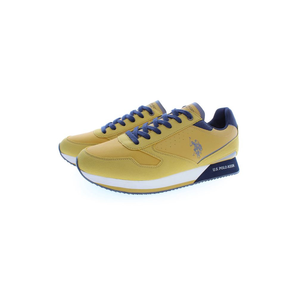 Yellow Polyester Men Sneaker