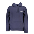 Blue Cotton Men Hoodie