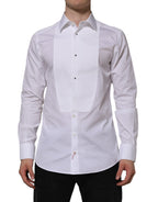White Bib Cotton Poplin GOLD Formal Shirt