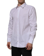 White Cotton GOLD Long Sleeves Formal Shirt