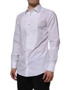 White Bib Cotton Popline GOLD Men Formal Shirt
