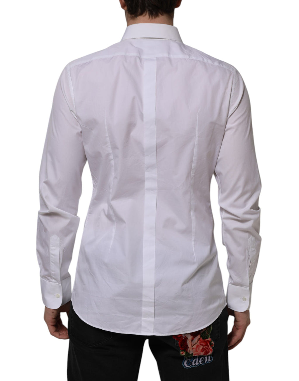 White Bib Cotton Popline GOLD Men Formal Shirt