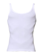 White Sleeveless Round Neck Men Tank T-shirt