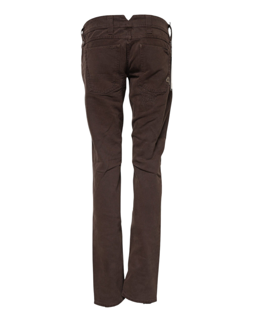 Brown Cotton Low Waist Skinny Casual Jeans