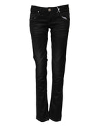 Black Cotton Slim Fit Denim Low Waist Denim Jeans