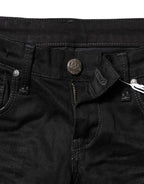 Black Cotton Slim Fit Denim Low Waist Denim Jeans