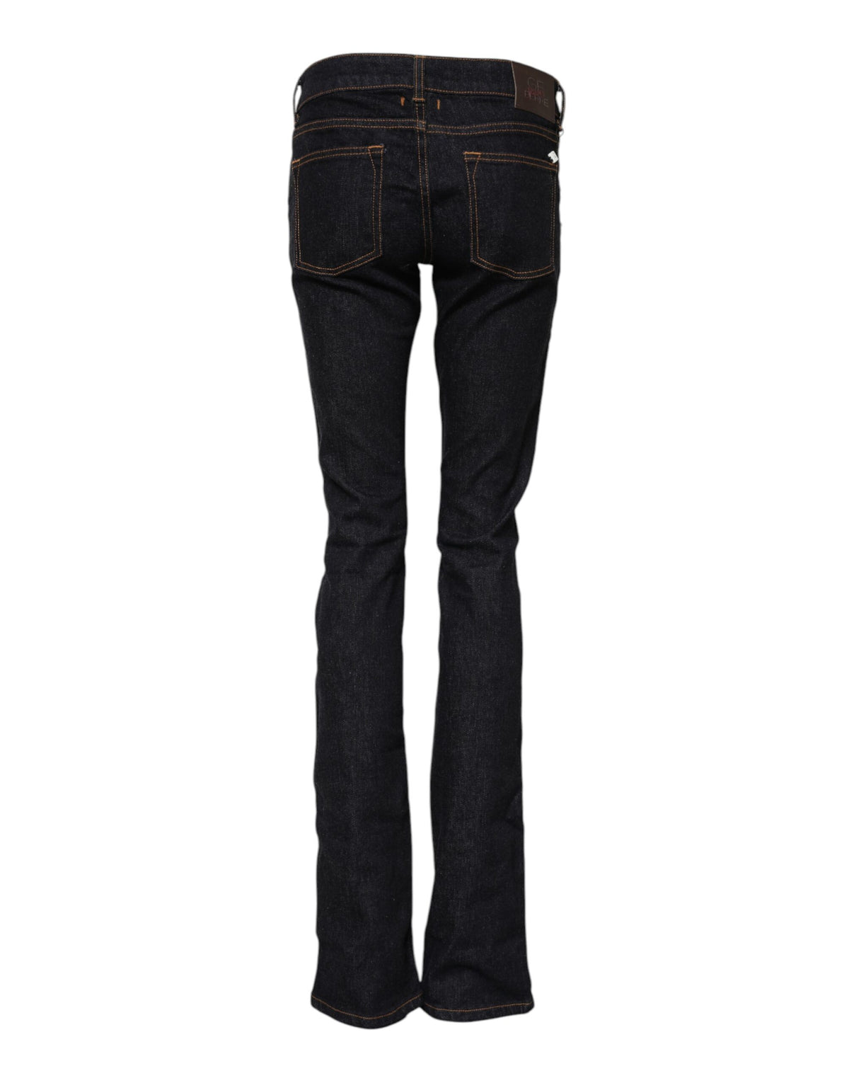 Dark Blue Cotton Mid Waisted Skinny Denim Jeans