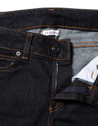 Dark Blue Cotton Mid Waisted Skinny Denim Jeans