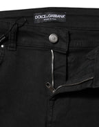Black Cotton Stretch Slim Fit Denim Jeans