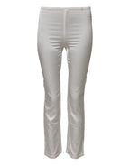 Ivory Silk Tapered High Waist Pants