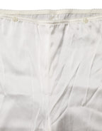 Ivory Silk Tapered High Waist Pants