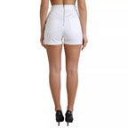 White Front Lace High Waist Hot Pants Shorts