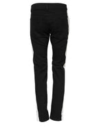 Black Tattered White Lining Skinny Denim Jeans