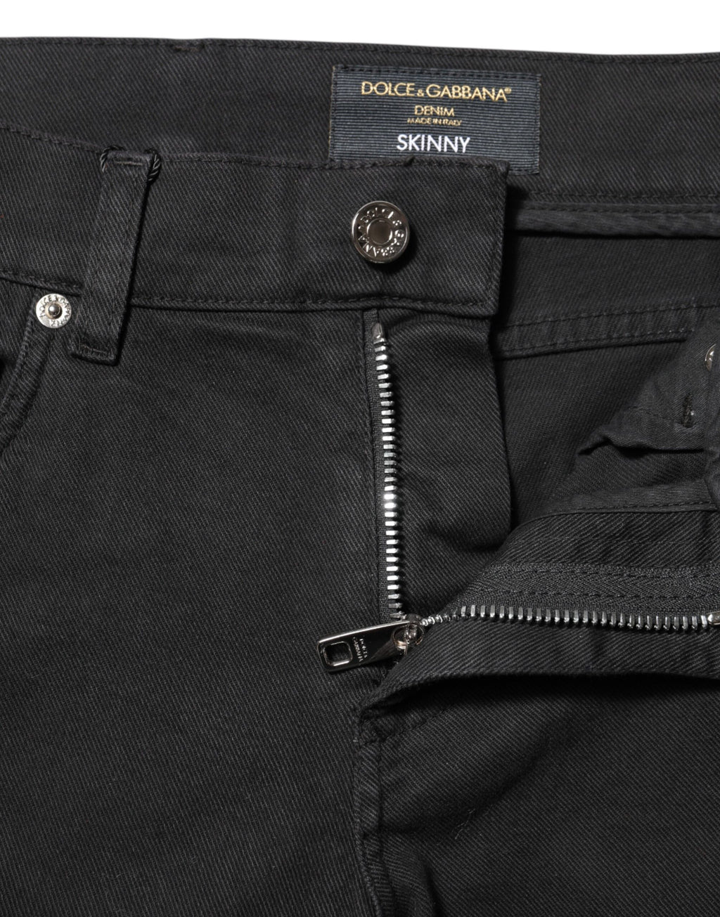 Black Tattered White Lining Skinny Denim Jeans