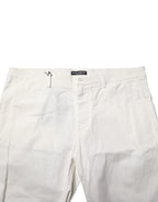 White Chinos Cotton Stretch Men Casual Shorts