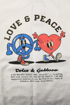 White Love Peace Cotton Men Crew Neck T-shirt