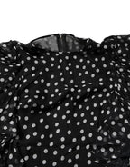 Black White Lace Polka Dot Chiffon Dress