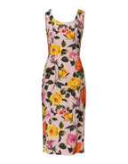 Multicolor Floral Knee Length Sheath Dress