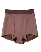 Brown Viscose High Waisted Hot Pants Shorts