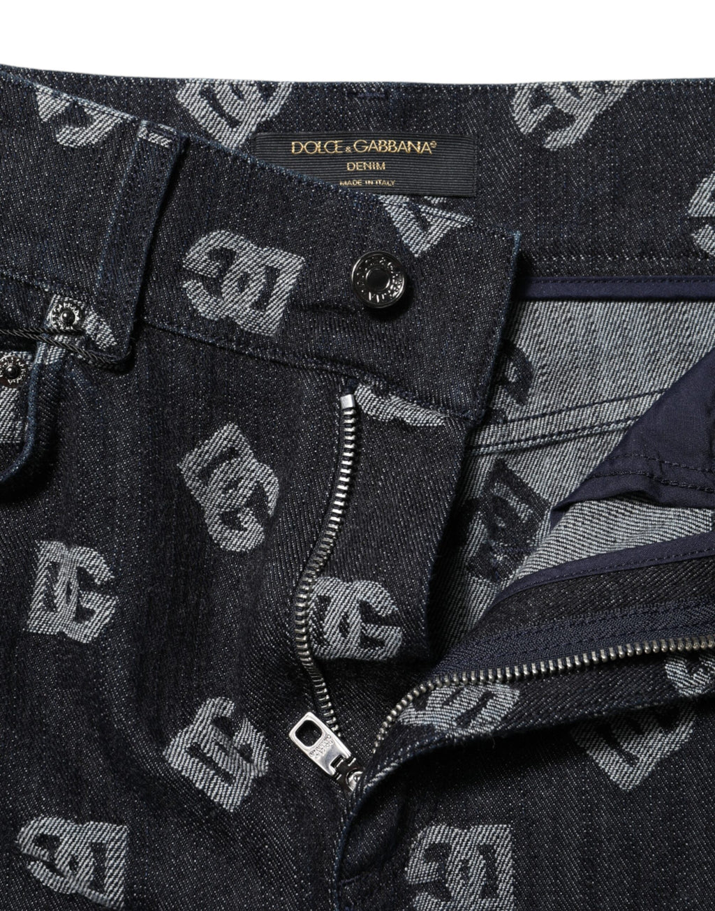 Black DG Logo High Waist Skinny Denim Jeans