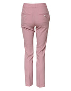 Pink Wool High Waist Tapered Pants
