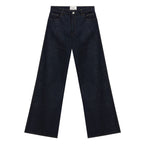 Blue Cotton High-Waisted Jean