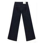 Blue Cotton High-Waisted Jean