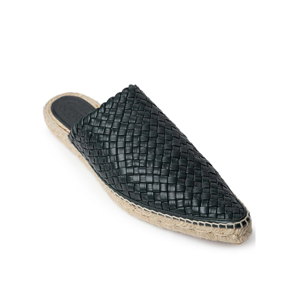 Green Leather Espadrilles