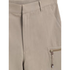 Beige Cotton Cargo Shorts
