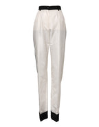 White High Waist Straight Dress Trouser Pants