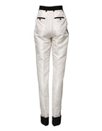 White High Waist Straight Dress Trouser Pants