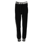 Black Cotton Jogger Logo Waist Pants