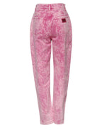 Pink Tie Dye High Waist Tapered Denim Jeans