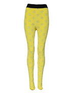 Yellow Logo Slim Fit Leggings Pants