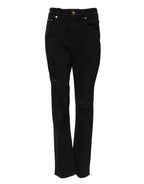 Black Boyfriend Cotton Flared Denim Jeans