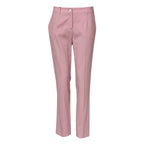 Pink Wool Mid Waist Tapered Pants