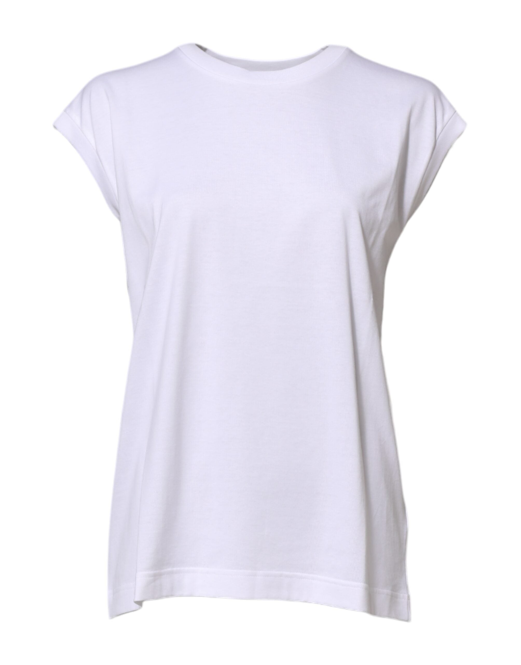 White Cotton Sleeveless Women Tank T-shirt
