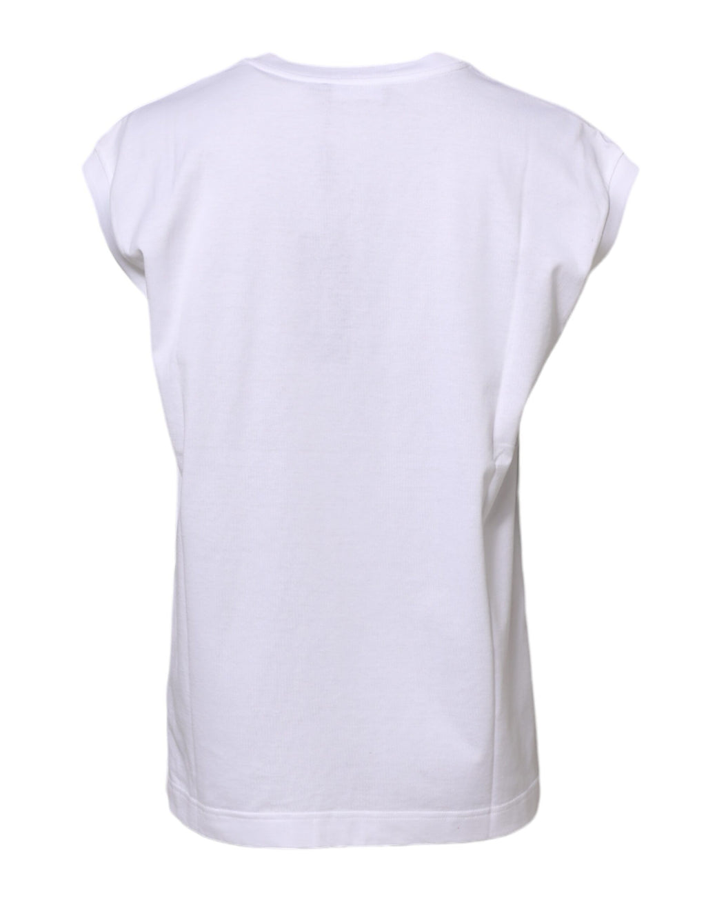White Cotton Sleeveless Women Tank T-shirt