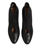 Metallic Black Pump Stiletto Heels Shoes