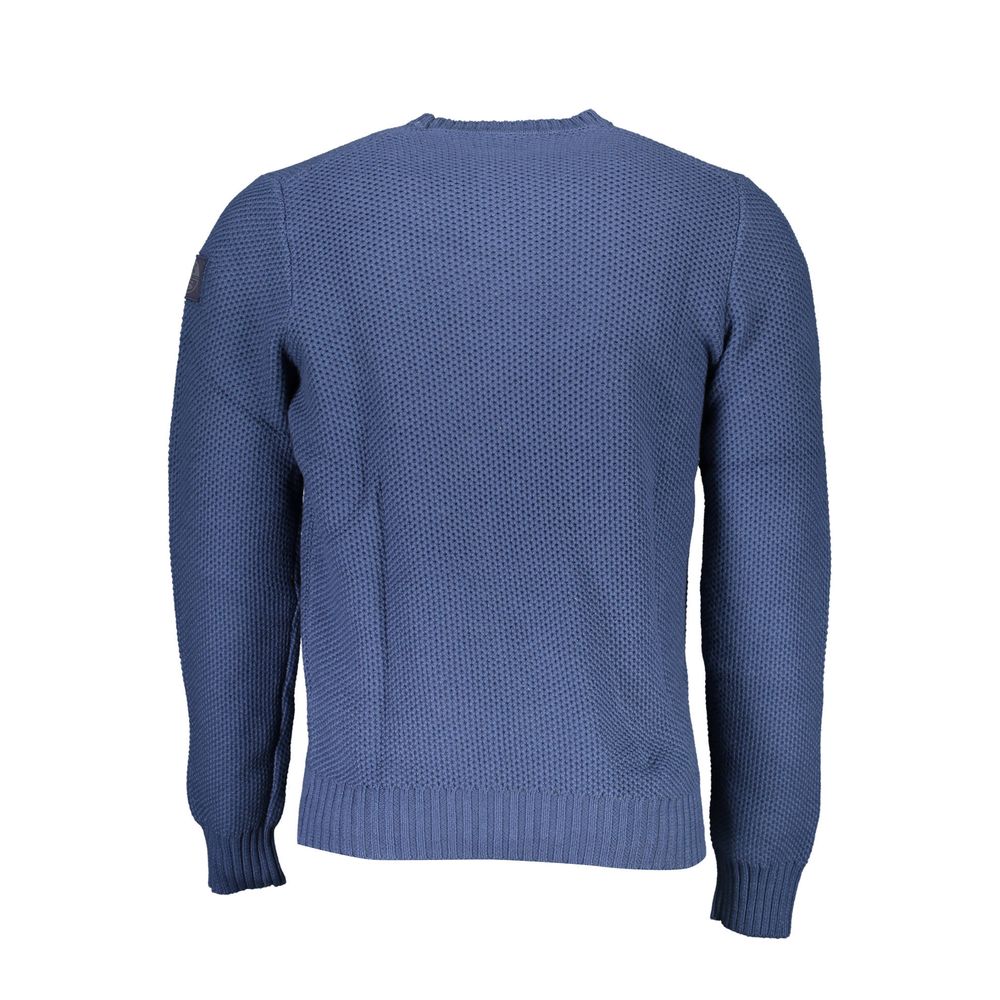 Blue Cotton Men Sweater